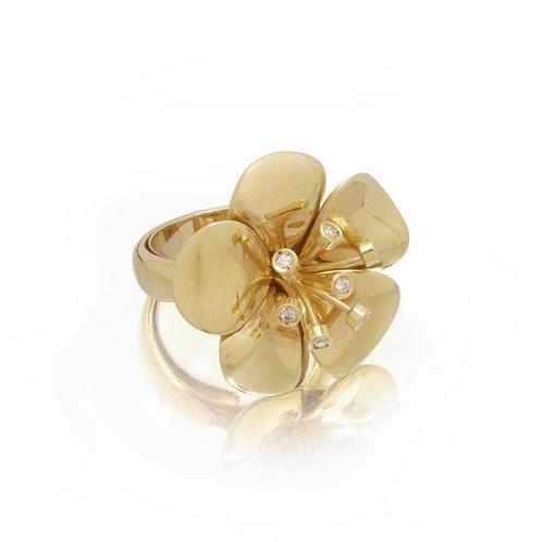 Ring Catherine Prevost 18 karaats geelgouden en diamanten, Sieraden, Tassen en Uiterlijk, Ringen