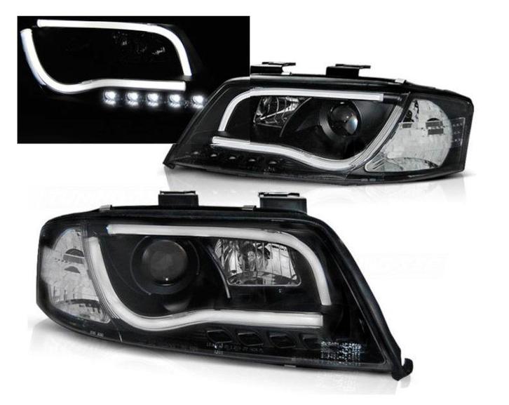 LED Tube DRL koplampen Black geschikt voor Audi A6, Auto-onderdelen, Verlichting, Nieuw, Audi, Verzenden