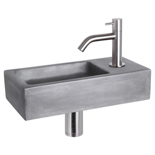 Fonteinset Differnz Ravo Beton 38.5x18.5x9 cm Donker Grijs, Huis en Inrichting, Badkamer | Badkamermeubels, Overige typen, Nieuw