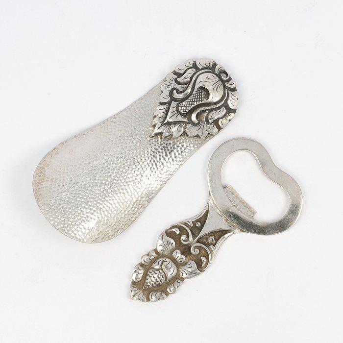 Djokja - Schoenlepel - Flessenopener (2) - .800 zilver, Antiek en Kunst, Antiek | Goud en Zilver