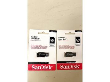 Veiling - 2x Sandisk usb-stick ultra shift - 128 GB beschikbaar voor biedingen