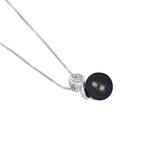 Ketting met hanger - 18 karaat Witgoud - 0.06ct. tw. Diamant, Sieraden, Tassen en Uiterlijk, Antieke sieraden