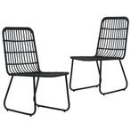 vidaXL Tuinstoelen 2 st poly rattan zwart, Tuin en Terras, Tuinstoelen, Verzenden, Nieuw, Rotan
