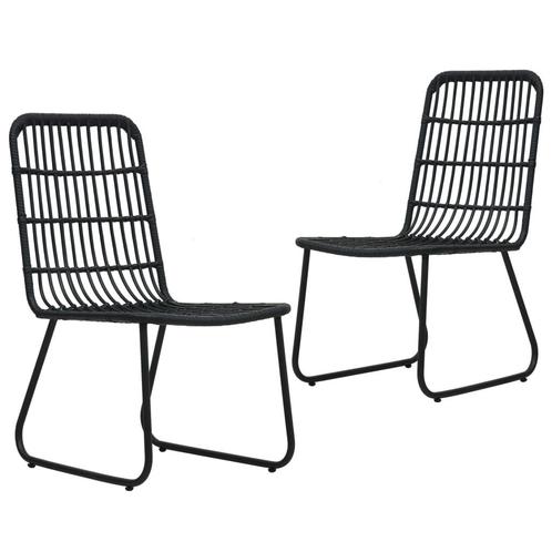vidaXL Tuinstoelen 2 st poly rattan zwart, Tuin en Terras, Tuinstoelen, Nieuw, Rotan, Verzenden