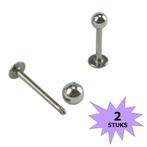 Fako Bijoux® - Labret Piercing - 3mm - Zilverkleurig - 2, Sieraden, Tassen en Uiterlijk, Piercings, Verzenden, Nieuw