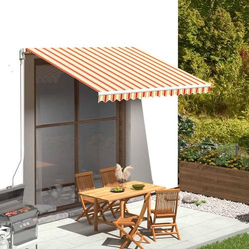 vidaXL Vervangingsdoek voor luifel 3,5x2,5 m geel en oranje, Tuin en Terras, Zonneschermen, Nieuw, Verzenden