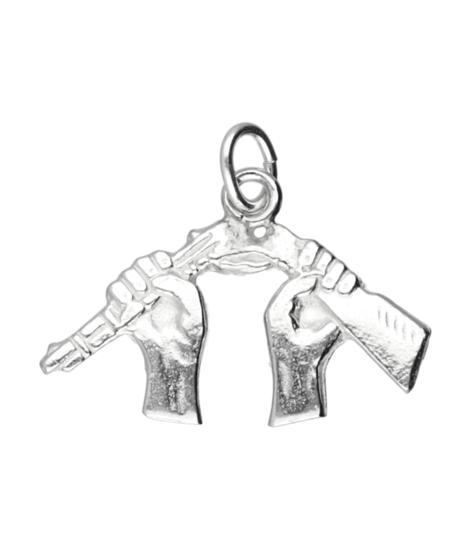 Zilveren Gebroken geweer kettinghanger, Sieraden, Tassen en Uiterlijk, Kettinghangers, Verzenden