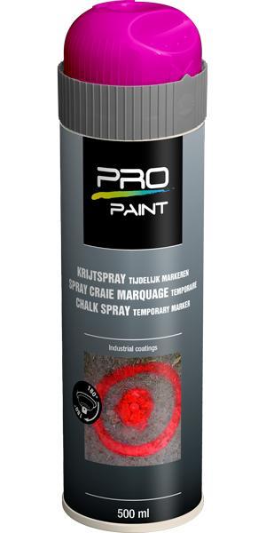 Pro paint krijtspray tijdelijke markering 500 ml, rose, Doe-het-zelf en Verbouw, Verf, Beits en Lak, Nieuw, Verzenden