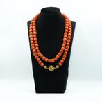 Halsketting - 14 karaat Geel goud Bloedkoraal, Sieraden, Tassen en Uiterlijk, Kettingen, Nieuw