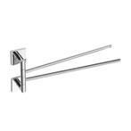 Dubbele Handdoekhouder Sapho X-Square Draaibaar 42 cm Chroom, Ophalen of Verzenden, Nieuw, Chroom, Bad