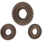 Spiegel set - Livion Damara - Set van 3 - 30cm - Spiegelglas, Huis en Inrichting, Woonaccessoires | Spiegels, Ophalen of Verzenden