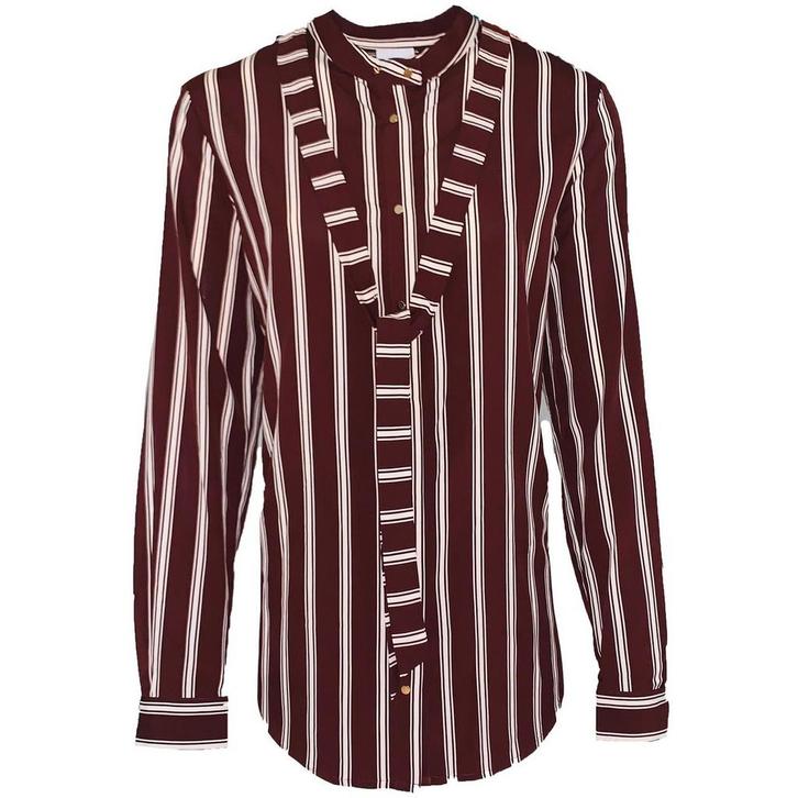 Dante6 • bruin gestreepte satijnen blouse • 38 (3), Kleding | Dames, Tops, Bruin, Nieuw, Maat 38/40 (M), Verzenden