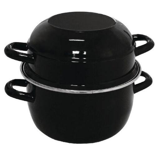 Mosselpan - 1 KG - Emaille - Zwart - Olympia - CD678, Zakelijke goederen, Horeca | Keukenapparatuur, Nieuw in verpakking, Verzenden