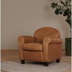 Leren fauteuil Roommate - Vintage Leer Cognac - Hout bruin, Huis en Inrichting, Fauteuils, Klassiek, Nieuw, Ophalen of Verzenden