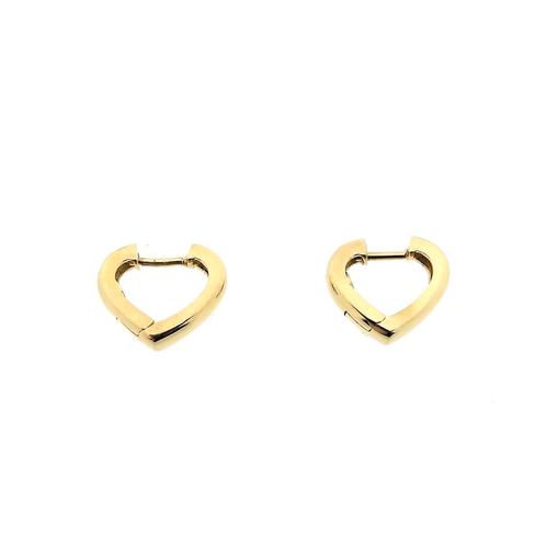 Gouden hart-vormige oorringen | Ø 14,0 mm (oorbellen), Sieraden, Tassen en Uiterlijk, Oorbellen, Overige kleuren, Gebruikt, Goud