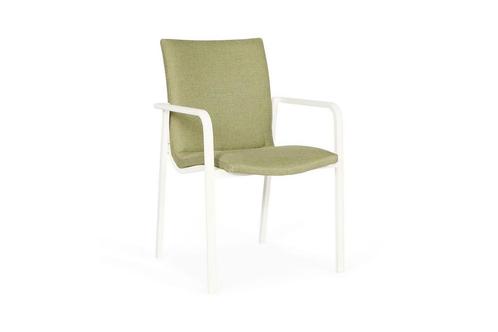 Suns Anzio eetstoel wit / forest green SALE |, Tuin en Terras, Tuinsets en Loungesets, Ophalen of Verzenden