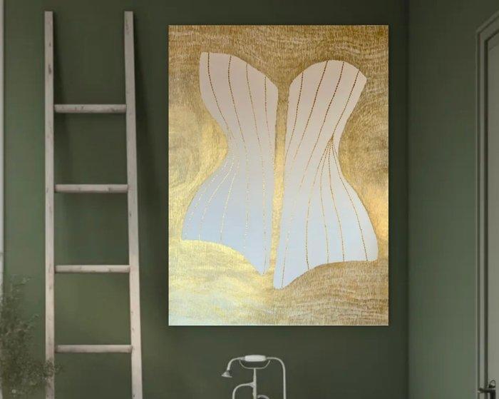 Malgorzata Krakowiak - Shimmering corset / golden series -, Antiek en Kunst, Kunst | Schilderijen | Modern