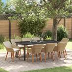 vidaXL 9-delige tuinset Beige poly rattan, Tuin en Terras, Verzenden, Nieuw, Overige materialen, Tuinset