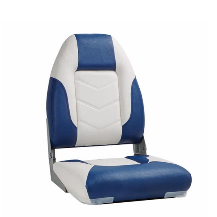 Bootstoel High Back Wit - Blauw Klapstoel, Watersport en Boten, Bootonderdelen, Nieuw, Ophalen of Verzenden