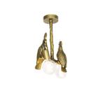 Vintage plafondlamp messing 2-lichts - Animal Papegoje, Nieuw, Landelijk