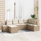 vidaXL Tuin Sofa Set met kussen 6 pcs Beige en Crème poly, Tuin en Terras, Tuinsets en Loungesets, Verzenden, Nieuw, Rotan