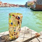 Filippo Maso - Vaas - Ambervaas met zilveren blad, riet,