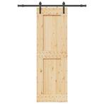 vidaXL Schuifdeur met beslag 70x210 cm massief grenenhout, Doe-het-zelf en Verbouw, Verzenden, Nieuw