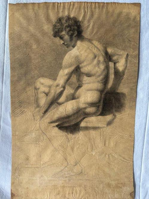 Italiaanse school (XVIII) - Studio di Nudo Maschile, Antiek en Kunst, Kunst | Schilderijen | Klassiek