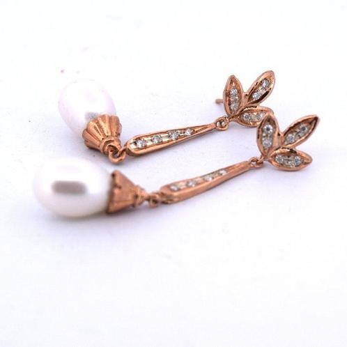 Zonder Minimumprijs - Oorbellen - 9 kt. Roségoud - 0.35ct., Sieraden, Tassen en Uiterlijk, Oorbellen