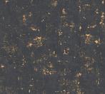 Profhome 230782-GU Steen tegel behang mat zwart goud 5,33, Huis en Inrichting, Stoffering | Behang, Verzenden
