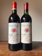 1982 & 1990 Château Poujeaux - Bordeaux - 2 Flessen (0.75, Verzamelen, Wijnen, Nieuw