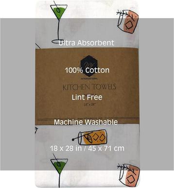 MF International Bedrukte Theedoeken | 4-Pak | 45 x 71 cm | beschikbaar voor biedingen