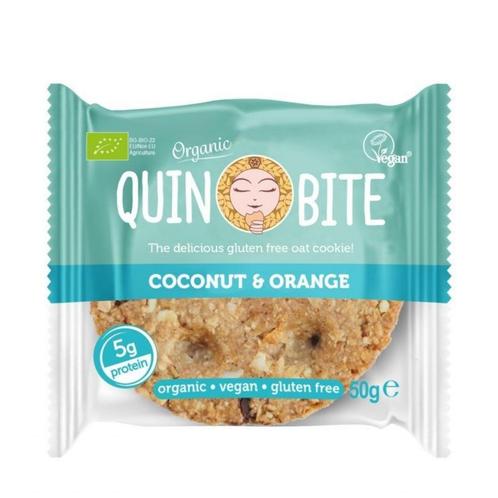 QuinBite Organic Cookie Coconut & Orange, Sport en Fitness, Gezondheidsproducten en Wellness, Nieuw