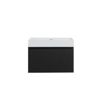 Badkamermeubel Yuki 80cm mat zwart inclusief wastafel beschikbaar voor biedingen