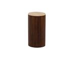 Bijzettafel Dallas Ø32 cm Small travertin - Bruin | Mysons, Ophalen of Verzenden, Nieuw