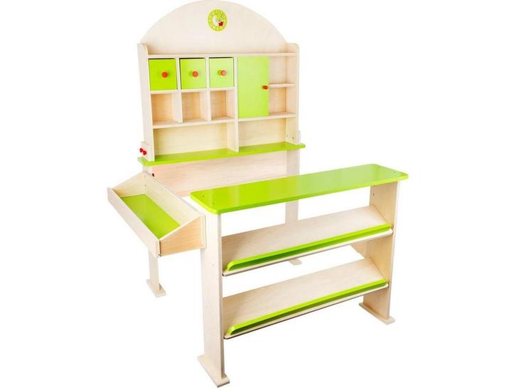 Small Foot - Houten Markt en Winkelkraam - Met schappen, Kinderen en Baby's, Speelgoed | Overig, Zo goed als nieuw, Verzenden