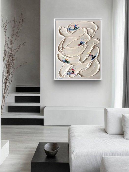 Juli Lampe - Ski Lovers. Conquerors of the mountainous, Antiek en Kunst, Kunst | Schilderijen | Modern