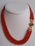 Ketting - 14 karaat Geel goud - Rode Koraal