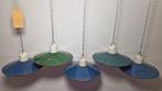Plafondlamp - Emaille, Staal - Emaille lamp, 5 stuks