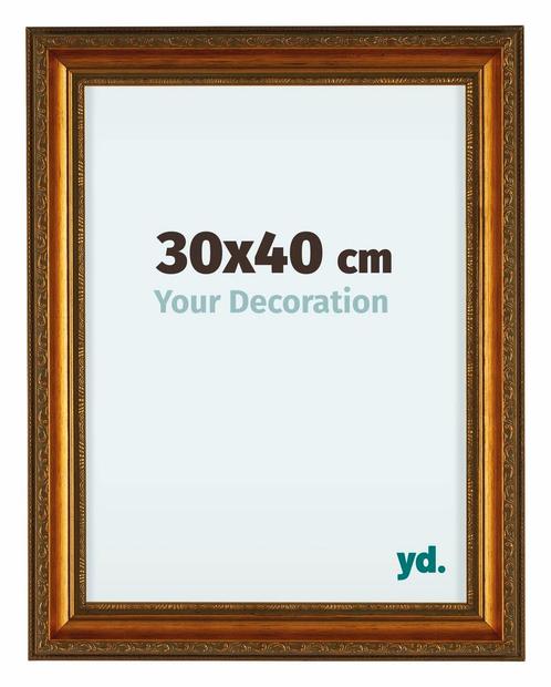 Fotolijst 30x40 cm - Goud Antiek - Hout - Oxford, Huis en Inrichting, Woonaccessoires | Lijsten, Nieuw, Verzenden