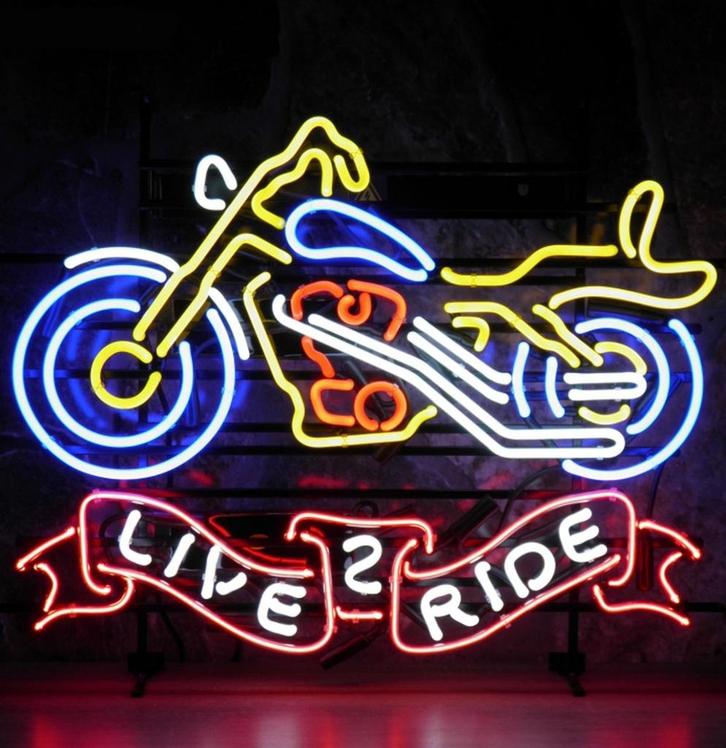 Live 2 Ride Neon Verlichting Motorfiets 71 X 61 CM, Auto-onderdelen, Verlichting, Ophalen