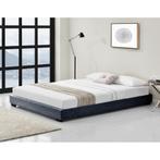 Houten bed Laag linnen met bedbodem 180x200 cm donkergrijs