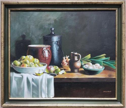 Rene Miechell (1960) - Stilleven met groenten en fruit, Antiek en Kunst, Kunst | Schilderijen | Klassiek