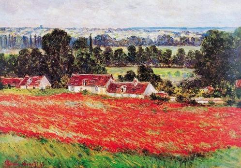 Kunstdruk Claude Monet - Field of Poppies 100x70cm, Huis en Inrichting, Woonaccessoires | Schilderijen, Tekeningen en Foto's, Nieuw