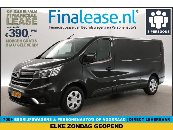 Renault Trafic 2.0 dCi T30 L2H1 Airco Cruise 3-Zits PDC Navi, Auto's, Bestelauto's, Lease, Handgeschakeld, Diesel, Renault, Zwart