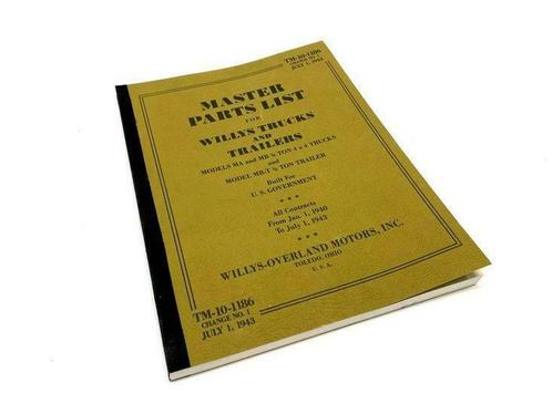 MASTER PARTS LIST FOR WILLYS TRUCKS AND TRAILERS, Verzamelen, Militaria | Algemeen, Verzenden