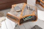 Retro salontafel ORGANIC LIVING 80cm grijze smoke afwerking, Huis en Inrichting, Tafels | Salontafels, Ophalen of Verzenden, Nieuw