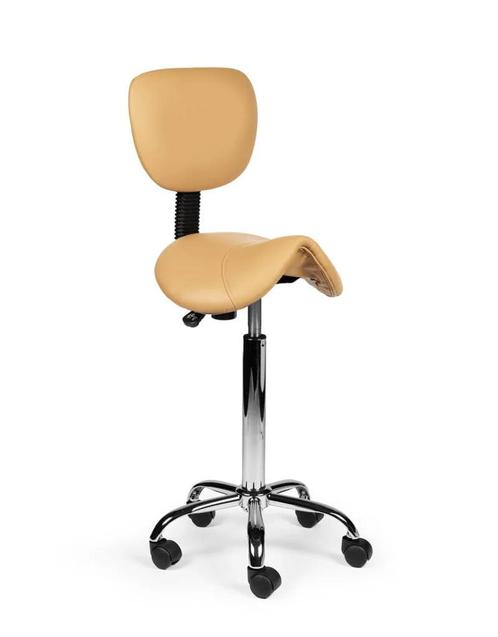 Zadelkruk met Rugleuning Beige - Hoge uitvoering, Huis en Inrichting, Krukjes