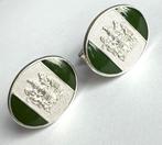 Zilver, Reuteler Mfg Salisbury 999 Zilveren groene email, Antiek en Kunst, Antiek | Goud en Zilver