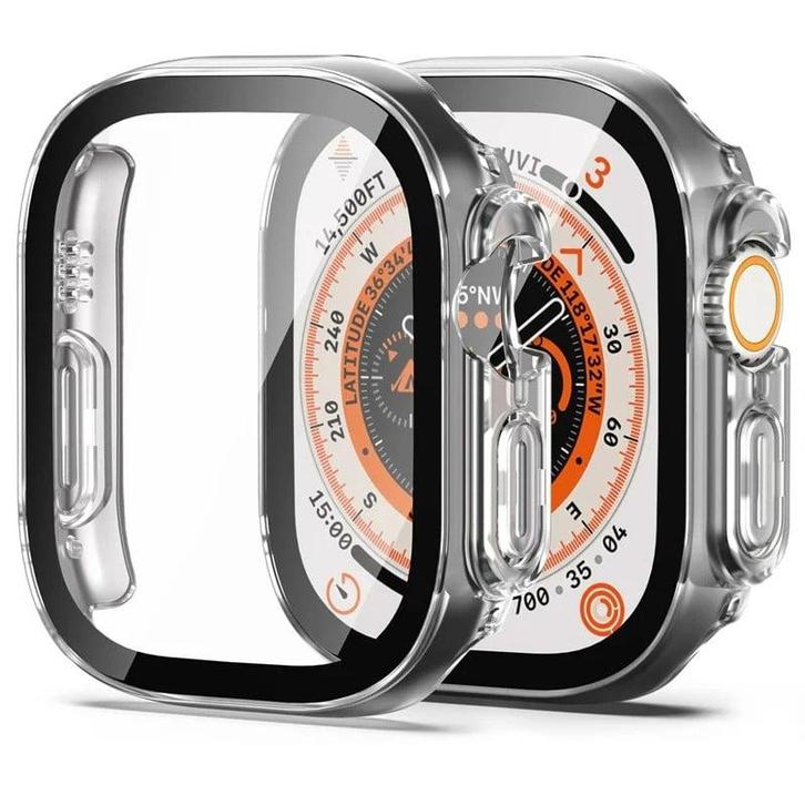 Apple Watch Ultra 49MM Hard PC + Tempered Glass Hoesje, Telecommunicatie, Wearable-accessoires, Nieuw, Ophalen of Verzenden